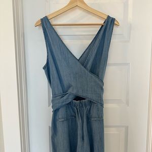 J Crew Denim Wrap Jumpsuit